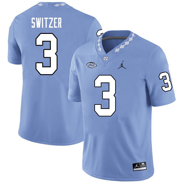 Jordan Brand Men #3 Ryan Switzer North Carolina Tar Heels College Football Jerseys Sale-Carolina Blu